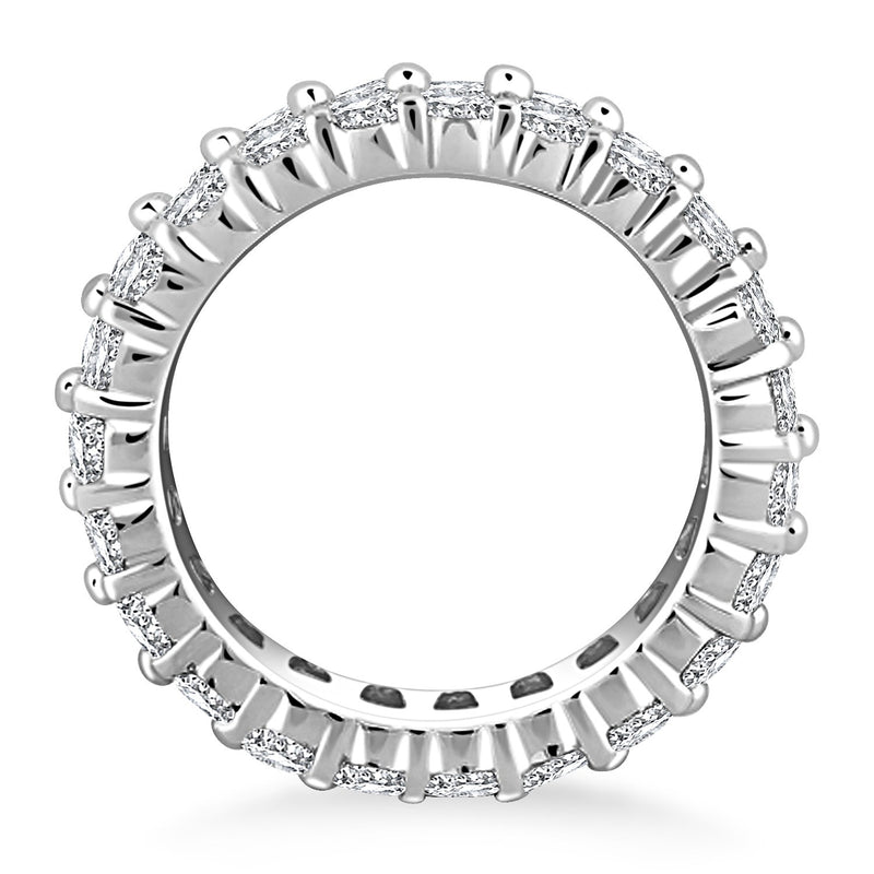 14k White Gold Double Band Round Diamond Eternity Ring - Premium Rings - Just $7204.99! Shop now at Pulse Designer Fashion