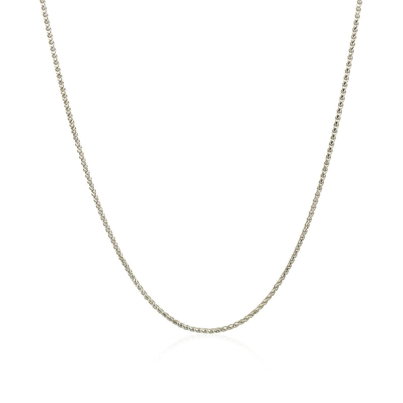 14k White Gold Diamond Cut Round Wheat Chain 1.0mm - Premium Chains - Just $316.99! Shop now at Pulse Designer Fashion