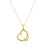 14k Yellow Gold Floating Heart Drop Pendant - Premium Pendants - Just $464.99! Shop now at Pulse Designer Fashion