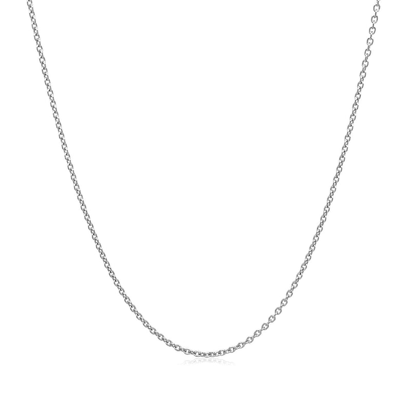 14k White Gold Round Cable Link Chain 1.1mm - Premium Chains - Just $293.99! Shop now at Pulse Designer Fashion