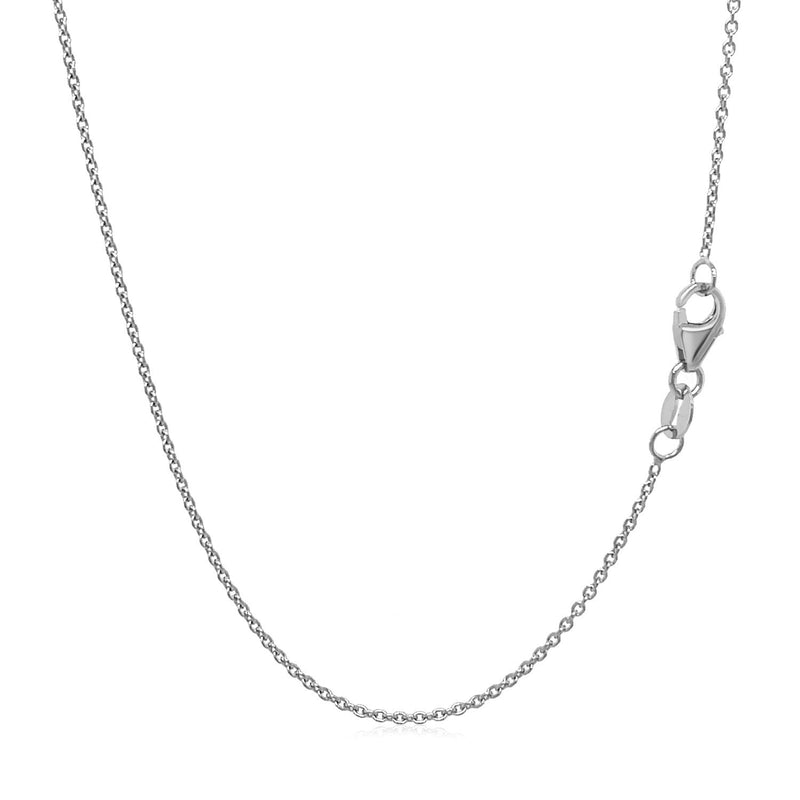 14k White Gold Round Cable Link Chain 1.1mm - Premium Chains - Just $293.99! Shop now at Pulse Designer Fashion