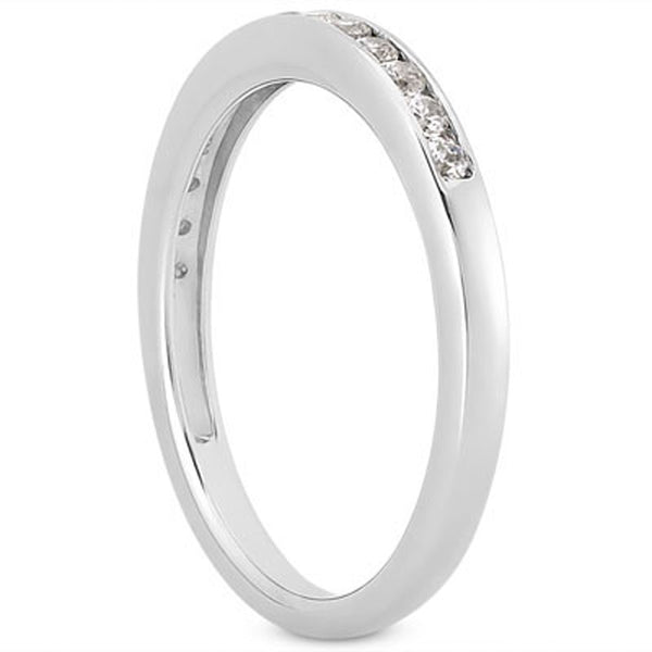 14k White Gold Channel Set Diamond Wedding Ring Band Set 1/3 Around - Premium Rings - Just $1321.99! Shop now at Pulse Designer Fashion