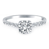 14k White Gold Diamond Engagement Ring with Shared Prong Diamond Accents - Premium Rings - Just $3712.99! Shop now at Pulse Designer Fashion