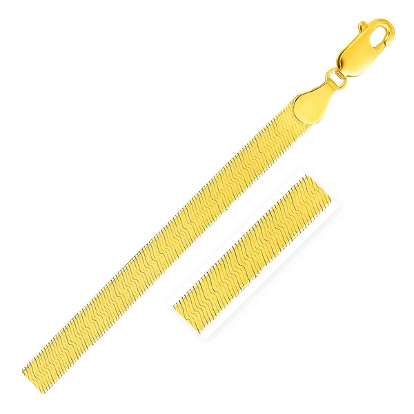 5.0mm 14k Yellow Gold Super Flex Herringbone Bracelet - Premium Bracelets - Just $657.99! Shop now at Pulse Designer Fashion