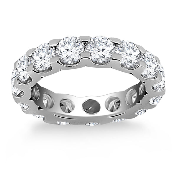 14k White Gold Round Diamond Studded Eternity Ring - Premium Rings - Just $8201.99! Shop now at Pulse Designer Fashion