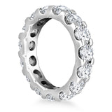 14k White Gold Round Diamond Studded Eternity Ring - Premium Rings - Just $8201.99! Shop now at Pulse Designer Fashion