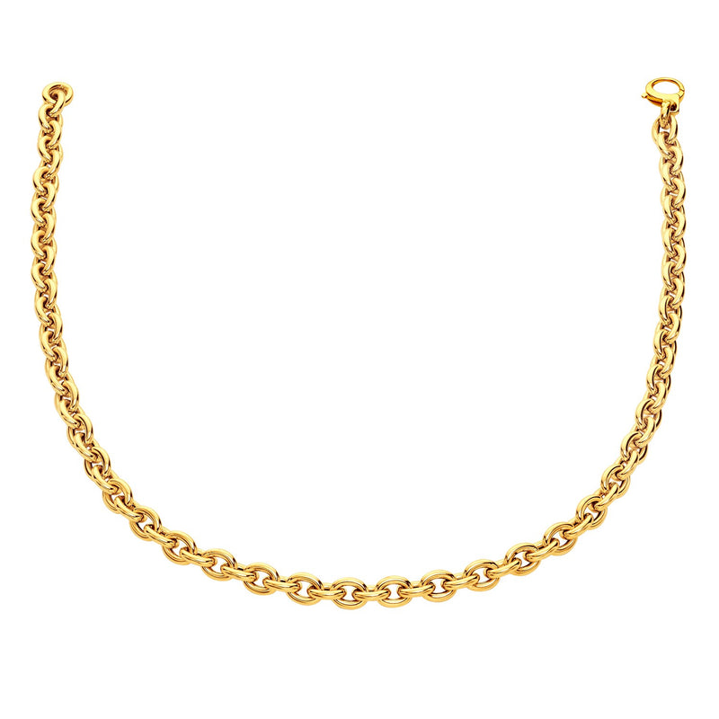 14k Yellow Gold Polished Cable Link Necklace - Premium Necklaces - Just $3367.99! Shop now at Pulse Designer Fashion