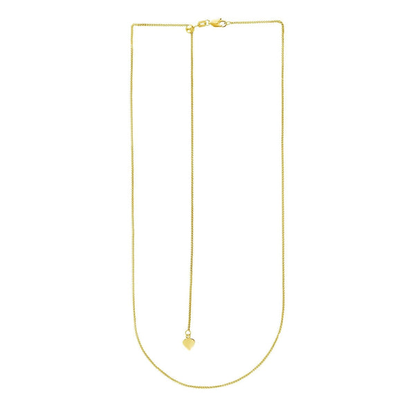 14k Yellow Gold Adjustable Wheat Chain 1.0mm - Premium Chains - Just $459.99! Shop now at Pulse Designer Fashion