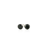 14k White Gold Stud Earrings with Black 6mm Faceted Cubic Zirconia - Premium Earrings - Just $106.99! Shop now at Pulse Designer Fashion