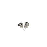 14k White Gold Stud Earrings with Black 6mm Faceted Cubic Zirconia - Premium Earrings - Just $106.99! Shop now at Pulse Designer Fashion