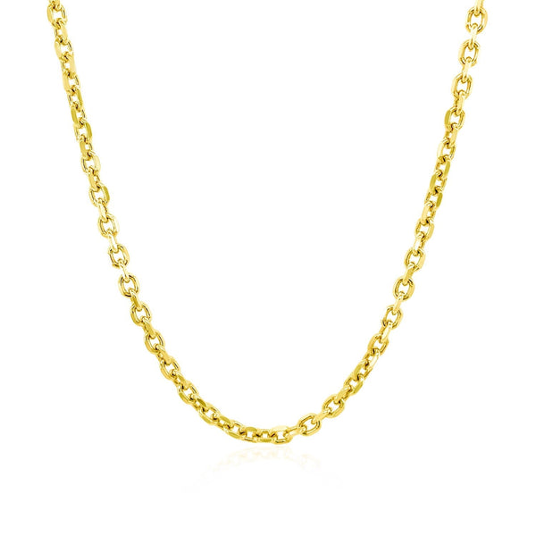 2.3mm 14k Yellow Gold Diamond Cut Cable Link Chain - Premium Chains - Just $592.99! Shop now at Pulse Designer Fashion