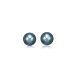 14k Yellow Gold Cultured Black Pearl Stud Earrings (6.0 mm) - Premium Earrings - Just $116.99! Shop now at Pulse Designer Fashion