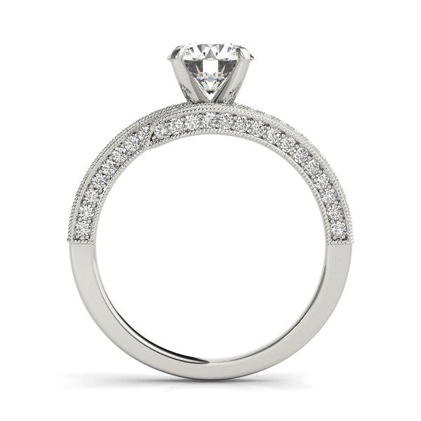 14k White Gold Round Diamond Bypass Style Engagement Ring (1 1/2 cttw) - Premium Rings - Just $7989.99! Shop now at Pulse Designer Fashion