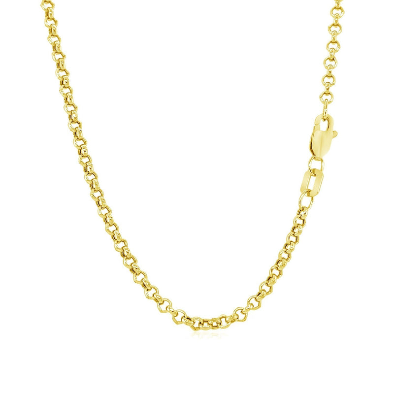 2.3mm 10k Yellow Gold Rolo Chain - Premium Chains - Just $297.99! Shop now at Pulse Designer Fashion