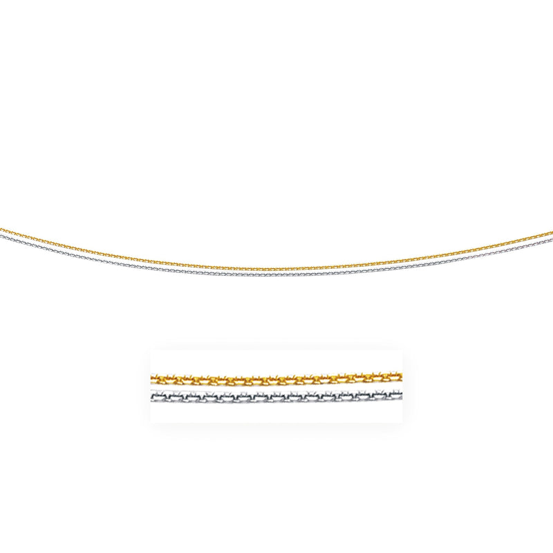 14k Two-Tone Double Strand Cable Pendant Chain 1.1mm - Premium Chains - Just $470.99! Shop now at Pulse Designer Fashion