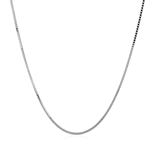 14k White Gold Classic Box Chain 0.8mm - Premium Chains - Just $287.99! Shop now at Pulse Designer Fashion