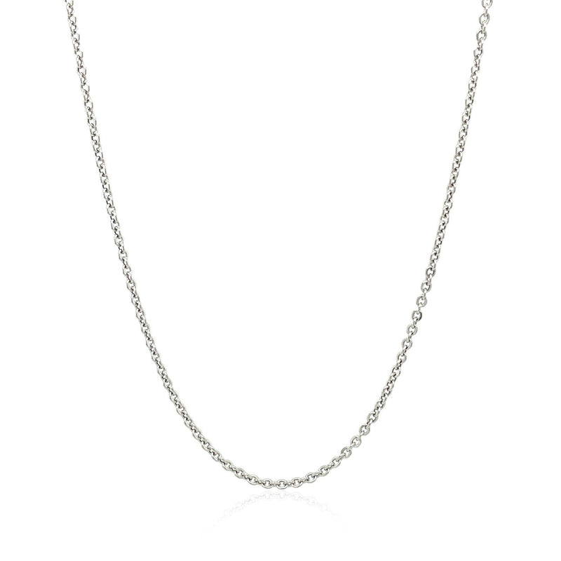 14k White Gold Lite Forsantina Cable Link Chain 1.5mm - Premium Chains - Just $206.99! Shop now at Pulse Designer Fashion