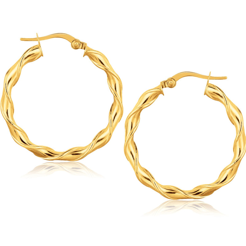 14k Yellow Gold Hoop Earrings (1 1/8 inch) - Premium Earrings - Just $353.99! Shop now at Pulse Designer Fashion