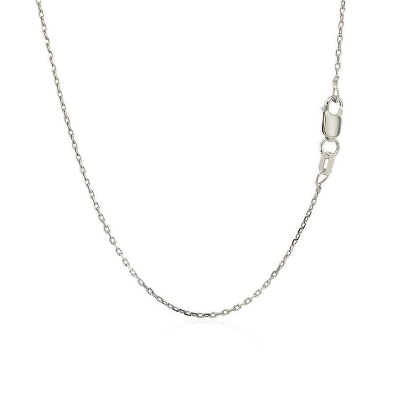 Sterling Silver Rhodium Plated Cable Chain 1.1mm - Premium Chains - Just $14.99! Shop now at Pulse Designer Fashion