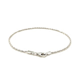 14k White Gold Solid Diamond Cut Rope Bracelet 1.5mm - Premium Bracelets - Just $291.99! Shop now at Pulse Designer Fashion