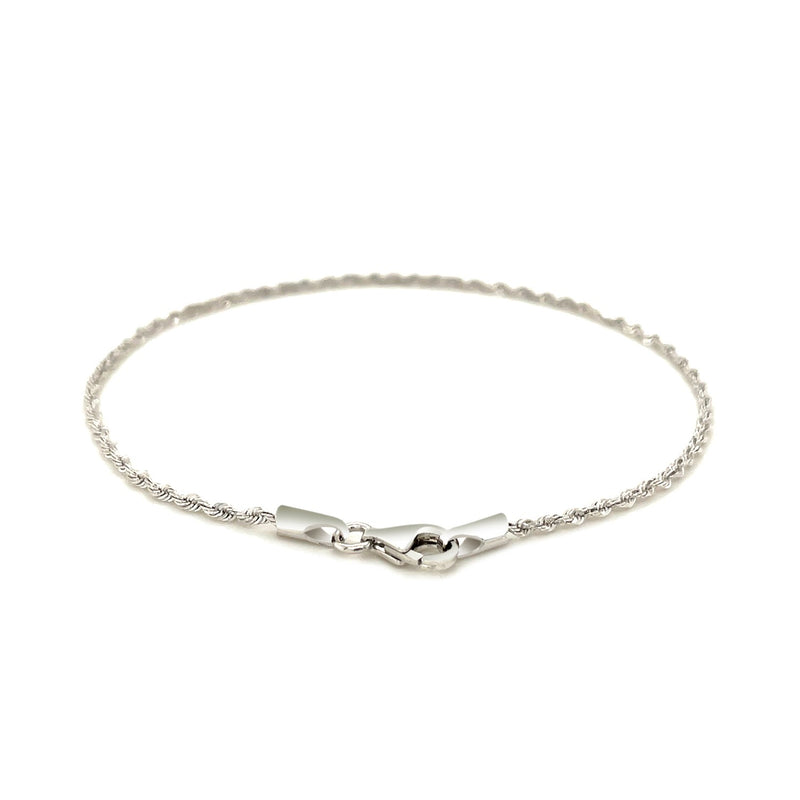 14k White Gold Solid Diamond Cut Rope Bracelet 1.5mm - Premium Bracelets - Just $291.99! Shop now at Pulse Designer Fashion