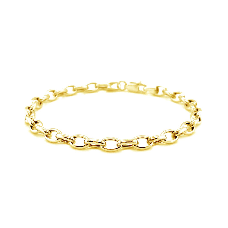 4.6mm 14k Yellow Gold Oval Rolo Bracelet - Premium Bracelets - Just $567.99! Shop now at Pulse Designer Fashion