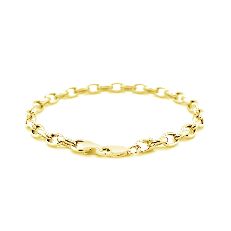 4.6mm 14k Yellow Gold Oval Rolo Bracelet - Premium Bracelets - Just $567.99! Shop now at Pulse Designer Fashion