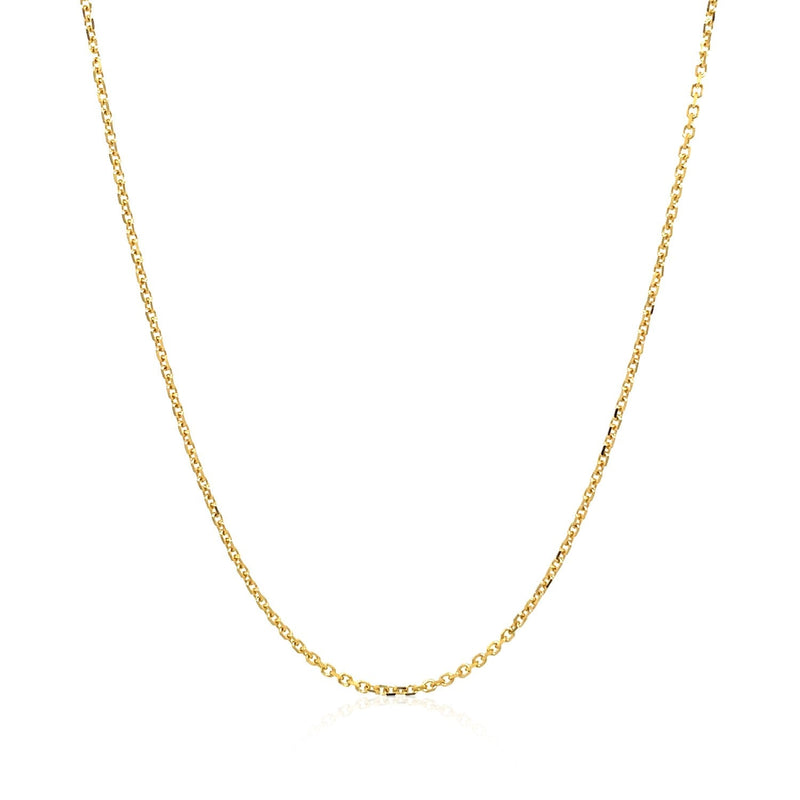 14k Yellow Gold Diamond Cut Cable Link Chain 1.1mm - Premium Chains - Just $181.99! Shop now at Pulse Designer Fashion