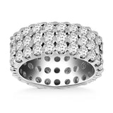 14k White Gold Triple Band Round Diamond Eternity Ring - Premium Rings - Just $10736.99! Shop now at Pulse Designer Fashion