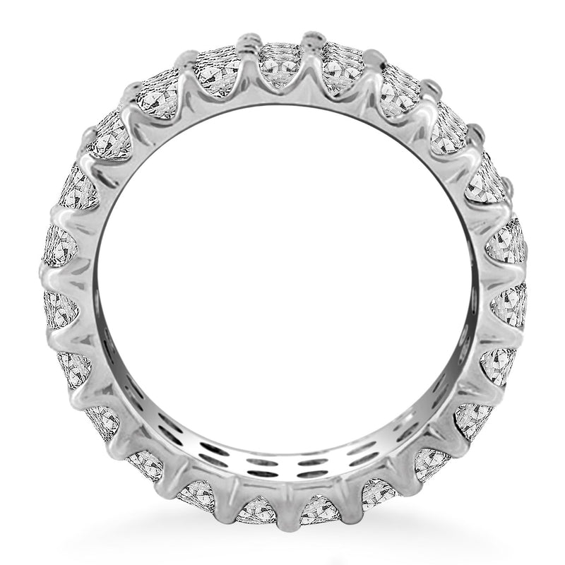 14k White Gold Triple Band Round Diamond Eternity Ring - Premium Rings - Just $10736.99! Shop now at Pulse Designer Fashion