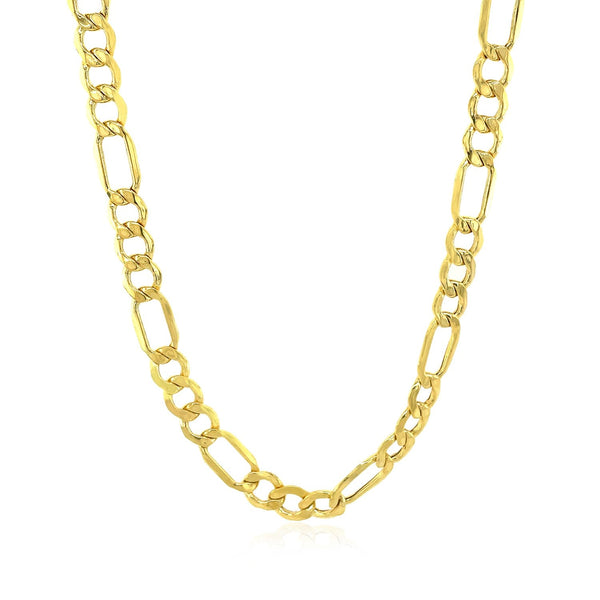 5.4mm 10k Yellow Gold Lite Figaro Chain - Premium Chains - Just $617.99! Shop now at Pulse Designer Fashion