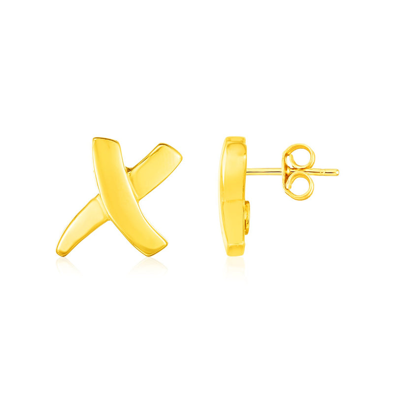 14K Yellow Gold X Earrings - Premium Earrings - Just $430.99! Shop now at Pulse Designer Fashion