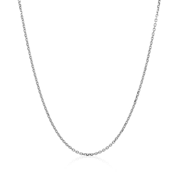 14k White Gold Diamond Cut Cable Link Chain 1.1mm - Premium Chains - Just $182.99! Shop now at Pulse Designer Fashion