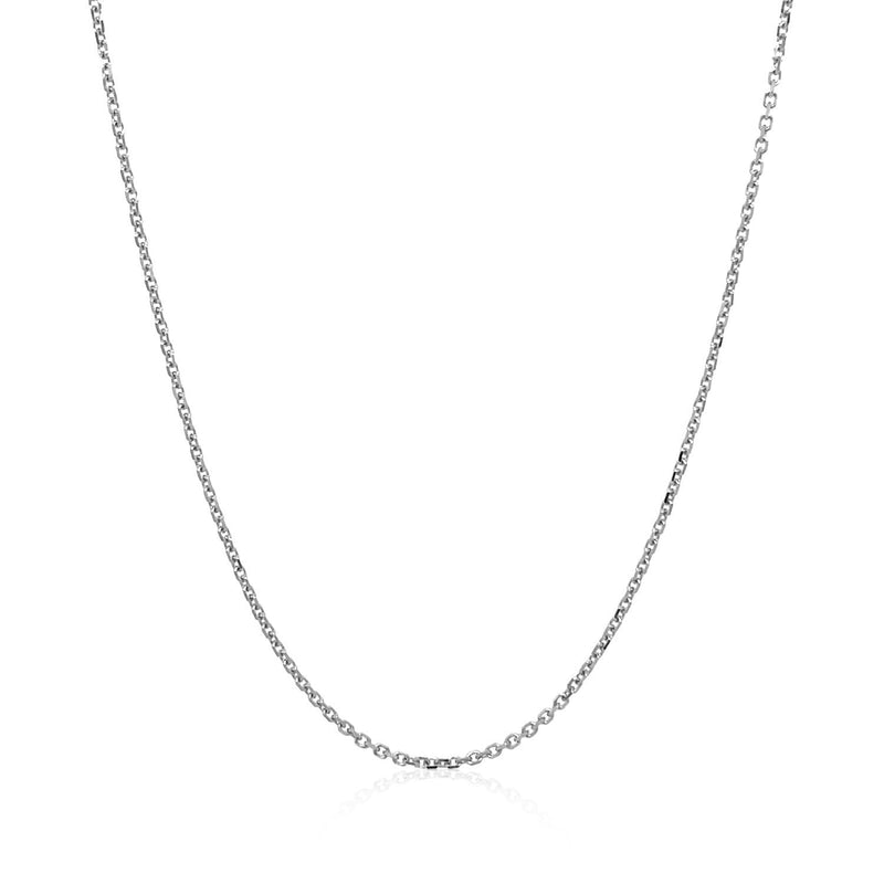 14k White Gold Diamond Cut Cable Link Chain 1.1mm - Premium Chains - Just $182.99! Shop now at Pulse Designer Fashion