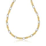 14k Two-Tone Round and Cable Style Link Necklace - Premium Necklaces - Just $1206.99! Shop now at Pulse Designer Fashion