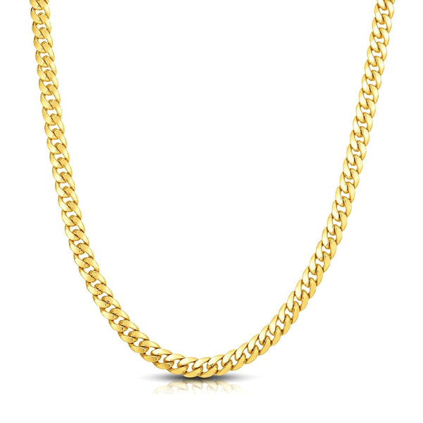 7.0mm 14k Yellow Gold Classic Miami Cuban Solid Chain - Premium Chains - Just $11669.99! Shop now at Pulse Designer Fashion