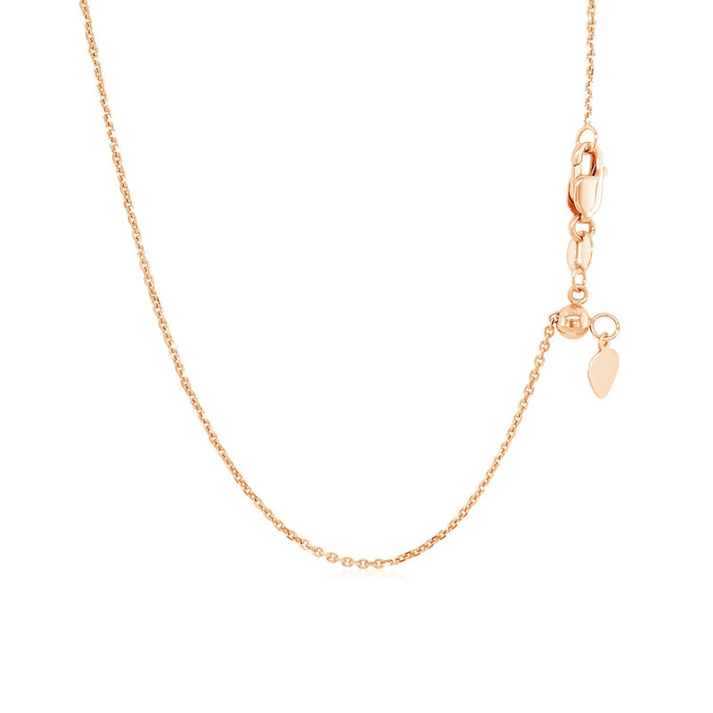 14k Rose Gold Adjustable Cable Chain 0.9mm - Premium Chains - Just $368.99! Shop now at Pulse Designer Fashion