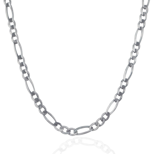 4.6mm 14k White Gold Solid Figaro Chain - Premium Chains - Just $1718.99! Shop now at Pulse Designer Fashion