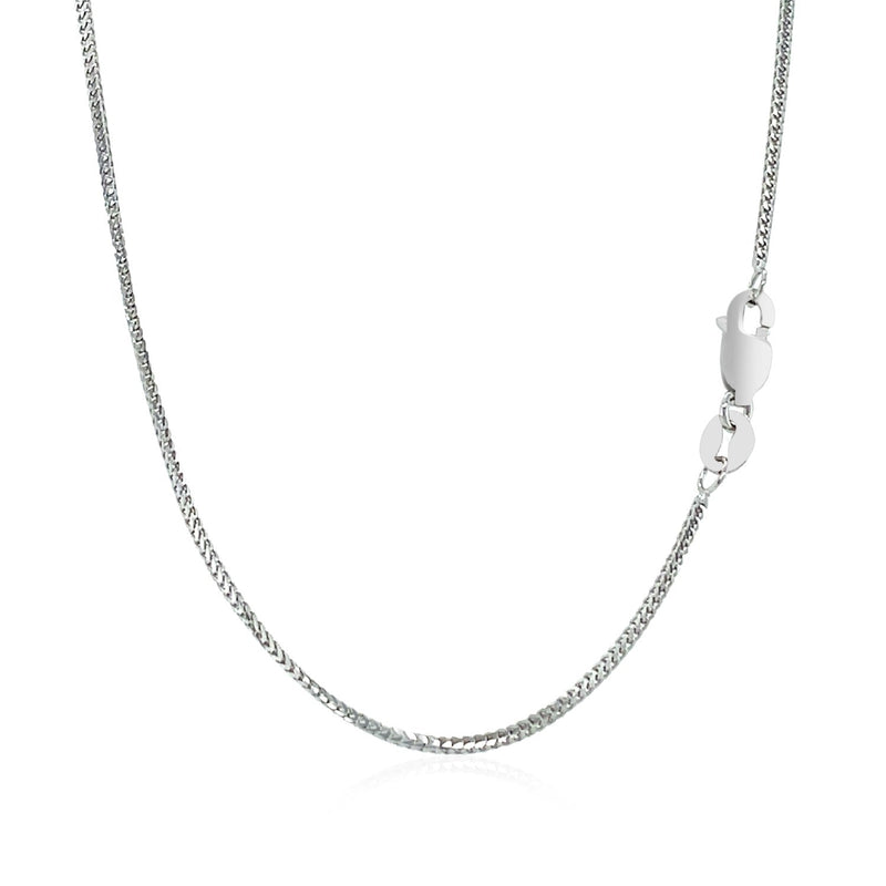 14k White Gold Franco Chain 0.9mm - Premium Chains - Just $395.99! Shop now at Pulse Designer Fashion