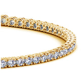 14k Yellow Gold Round Diamond Tennis Bracelet (3 cttw) - Premium Bracelets - Just $8505.99! Shop now at Pulse Designer Fashion