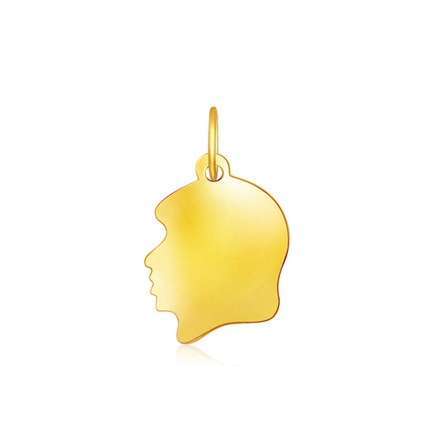 14k Yellow Gold Small Girl Head Charm - Premium Charms - Just $191.99! Shop now at Pulse Designer Fashion