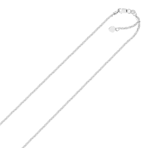 10k White Gold Adjustable Sparkle Chain 1.5mm - Premium Chains - Just $343.99! Shop now at Pulse Designer Fashion