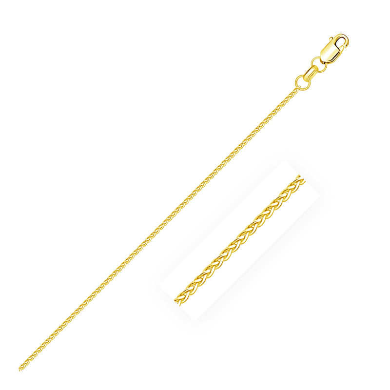 14k Yellow Gold Diamond Cut Round Wheat Chain 1.1mm - Premium Chains - Just $403.99! Shop now at Pulse Designer Fashion