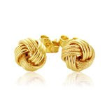 14k Yellow Gold Love Knot with Ridge Texture Earrings - Premium Earrings - Just $260.99! Shop now at Pulse Designer Fashion