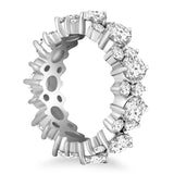 14k White Gold Ornamental Round Diamond Eternity Ring - Premium Rings - Just $16335.99! Shop now at Pulse Designer Fashion