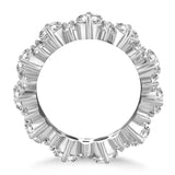 14k White Gold Ornamental Round Diamond Eternity Ring - Premium Rings - Just $16335.99! Shop now at Pulse Designer Fashion