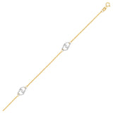 14k Two Tone Gold Entwined Heart Stationed Anklet - Premium Anklets - Just $340.99! Shop now at Pulse Designer Fashion