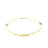 14k Two Tone Gold Entwined Heart Stationed Anklet - Premium Anklets - Just $340.99! Shop now at Pulse Designer Fashion