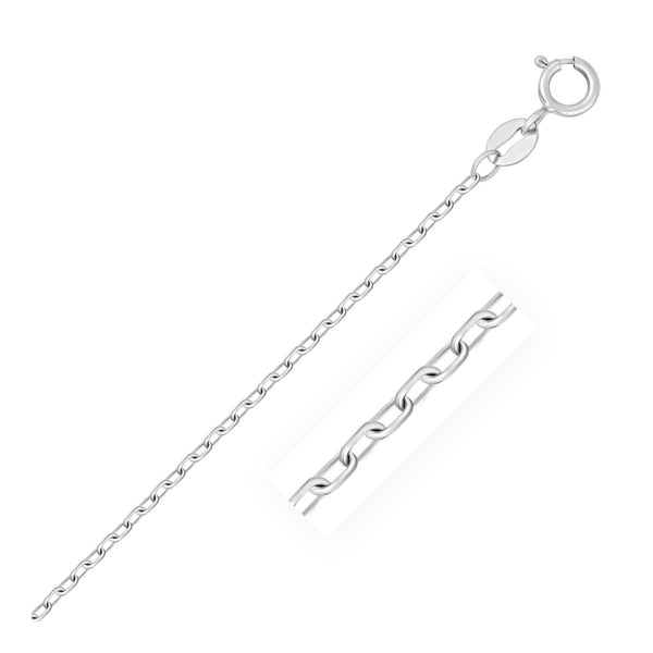 14k White Gold Faceted Cable Link Chain 1.3mm - Premium Chains - Just $182.99! Shop now at Pulse Designer Fashion