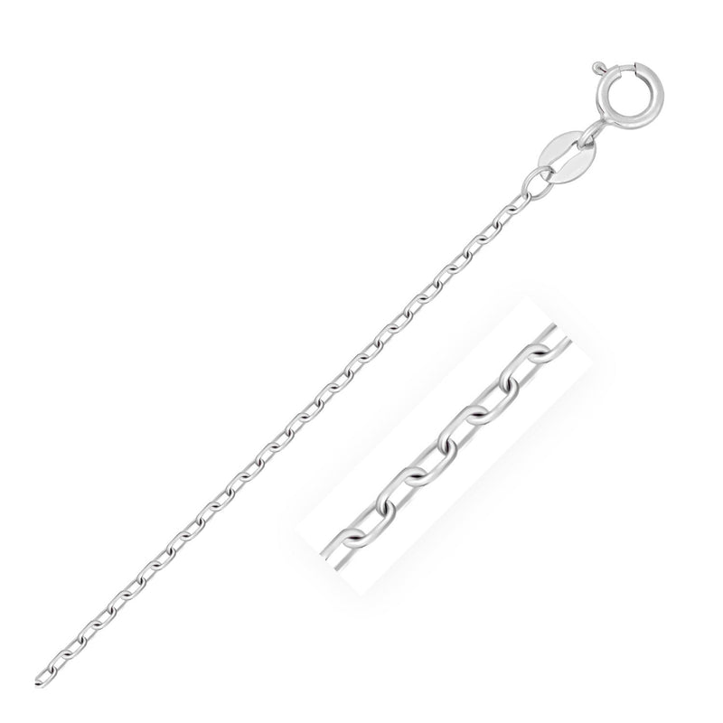 14k White Gold Faceted Cable Link Chain 1.3mm - Premium Chains - Just $182.99! Shop now at Pulse Designer Fashion